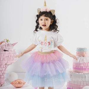 EU02 - Áo sừng hoa, chân váy 3 tầng